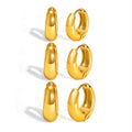 Fashion 18K Gold Huggie Hoop Earrings for Women Girls Waterproof Hypoallergenic Stainless Steel Chunky Hoop Earrings Wholesale