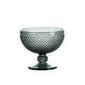 Lead-Free Vintage Durable Thick 300ml Clear Small Diamond Stemless Ice-Cream Dessert Goblet Glasses Colorful Cup Beverages
