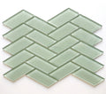Hot Sell Herringbone Recycled Glass Aqua Green Bedroom Backsplash Glass Mosaic Tile