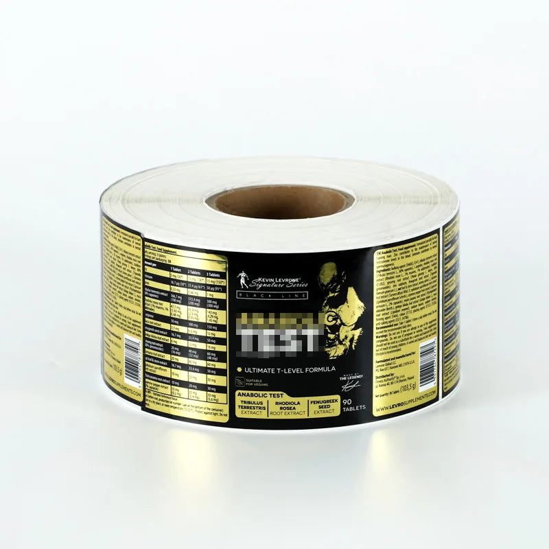 Custom Adhesive Vinyl Waterproof Gold Foil Tamper-Proof Sticker Seal Label for Food Bottles Grocery Supermarket Packaging