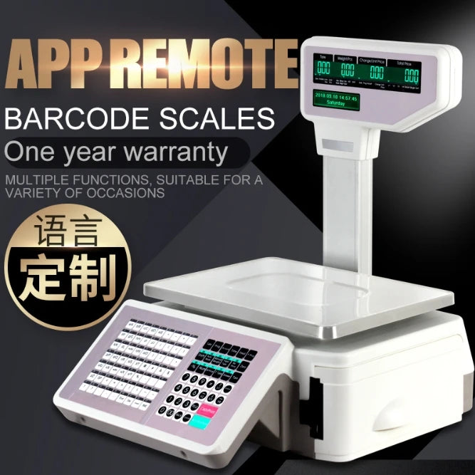 Commercial Digital Barcode Label Printing Scale Excellent Quality Functional Electronic Checkout Counter Printer