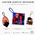 CNAWO Custom Printed Donut-Shaped Keychain UV-Printed Liquid Oil Floating Acrylic Liquid Storage Durable Metal Plastic Material