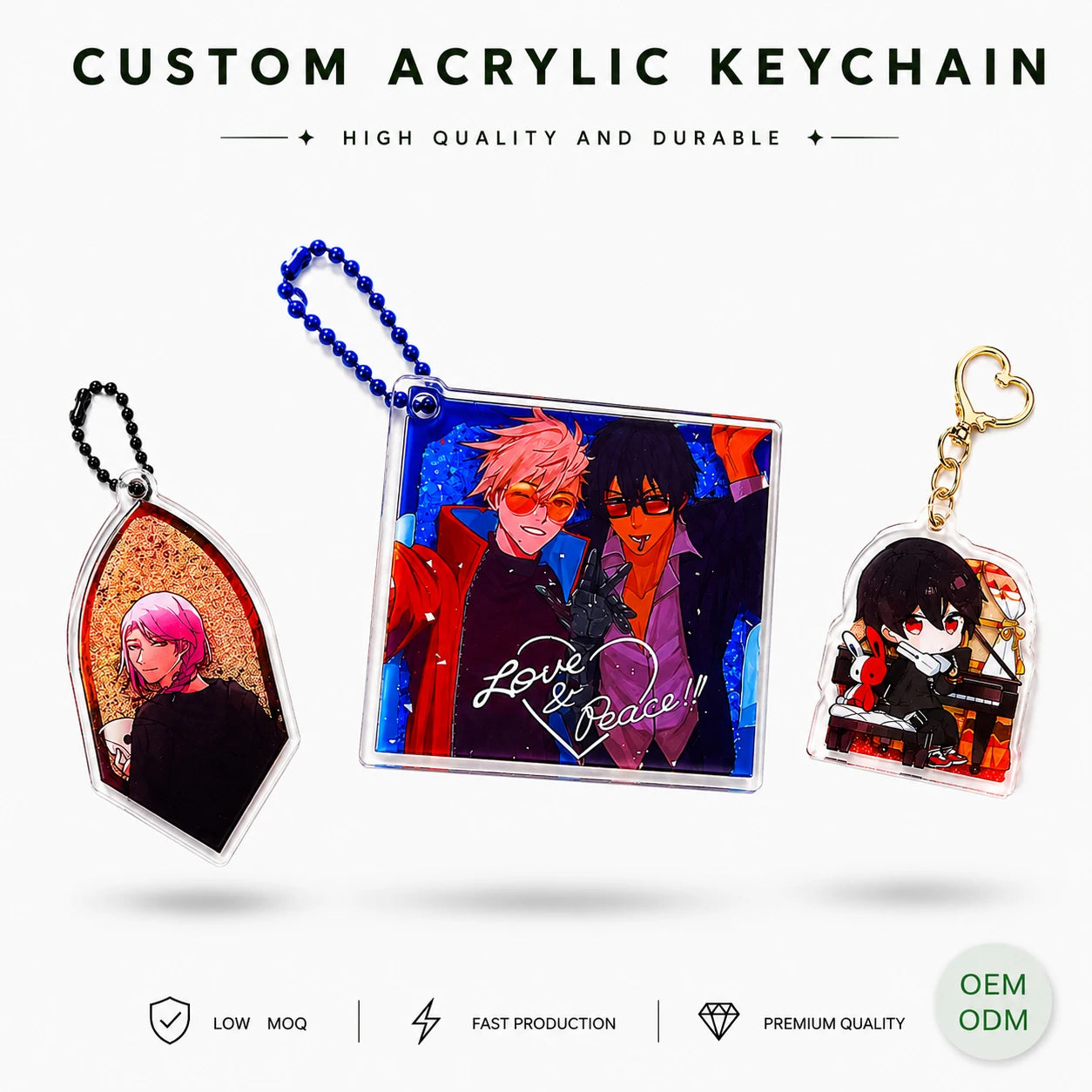 CNAWO Custom Printed Donut-Shaped Keychain UV-Printed Liquid Oil Floating Acrylic Liquid Storage Durable Metal Plastic Material