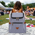 2024 Hot Sale Fashion Striped Women's Backpack Zipper Closure Portable Anti-Theft Customizable Logo Polyester Cotton Shoulder