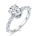 925 Silver Plated Wholesale Luxury Eternity Moissanite Rings Women Jewelry Wedding Engagement Finger Rings