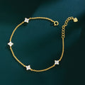 Elegant Design Luxury Jewelry Cubic Zircon Adjustable Chain Link S925 Sterling Silver Flower Shape Charm Bracelet for Women