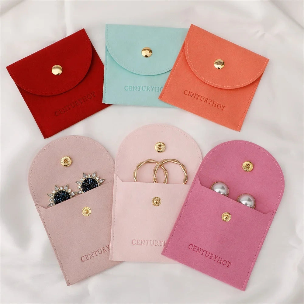 PUPPYSEW Custom Microfiber Jewelry Pouch Bag With Logo  Jewelry Pouches  Velvet  Bracelet Earring Pouch With Logo Customized