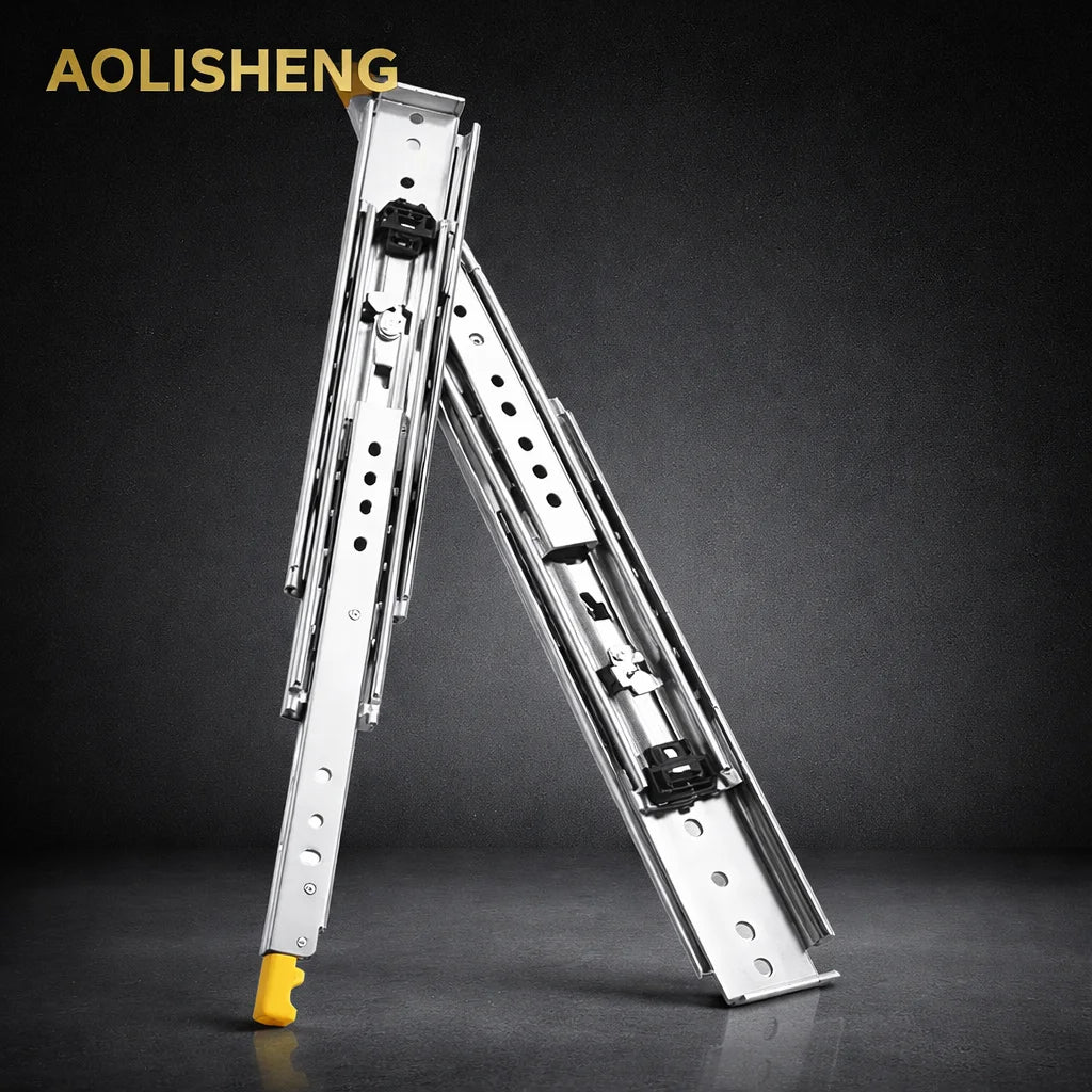 AOLISHENG Modern Heavy Duty Locking Drawer Slides Full Extension Ball Bearing Side Mount for Kitchen & Hotel Use