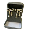 925 Sterling Silver Natural Bow Freshwater Pearl Earring Wholesales High Luster  AAA Natural Freshwater Pearl