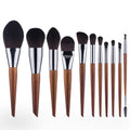 Cruelty-free 11Pcs Brown Makeup Brush Set With Custom Logo
