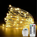 10M LED String Lights Silver Wire Garland Christmas Wedding Party Decoration Battery Powered Fairy Lights
