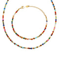 JOOLIM High End Stainless Steel Bohemia Style Colorful Natural Stone Beads Necklace 18K Gold Plated Jewelry Wholesale