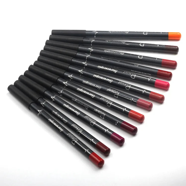 Private Label 12pcs/set Colorful Cruelty Lip Liner Pens Lip Liner Pink Pencil Set