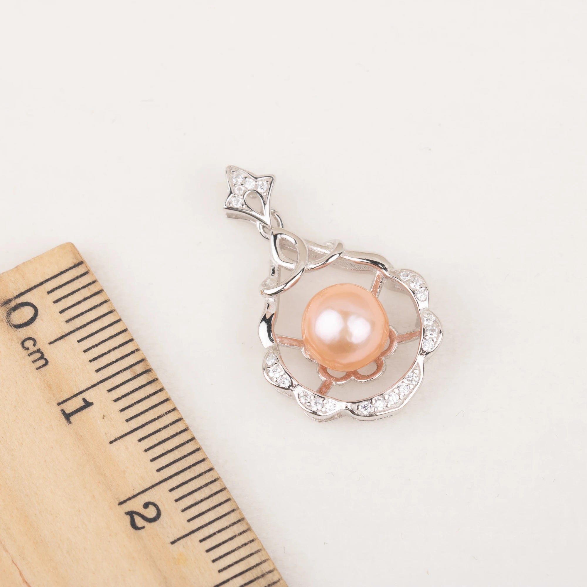P060700 DIY 8-12mm Natural Freshwater Pearl Pendant Accessory 925 Sterling Silver Engagement Jewelry Necklace for Women