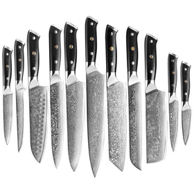 XITUO Damascus Chef Knife 11pcs Set Professional Japan Sankotu Cleaver Bone Knives Utility Kiritsuke Paring Kitchen Cooking Tool