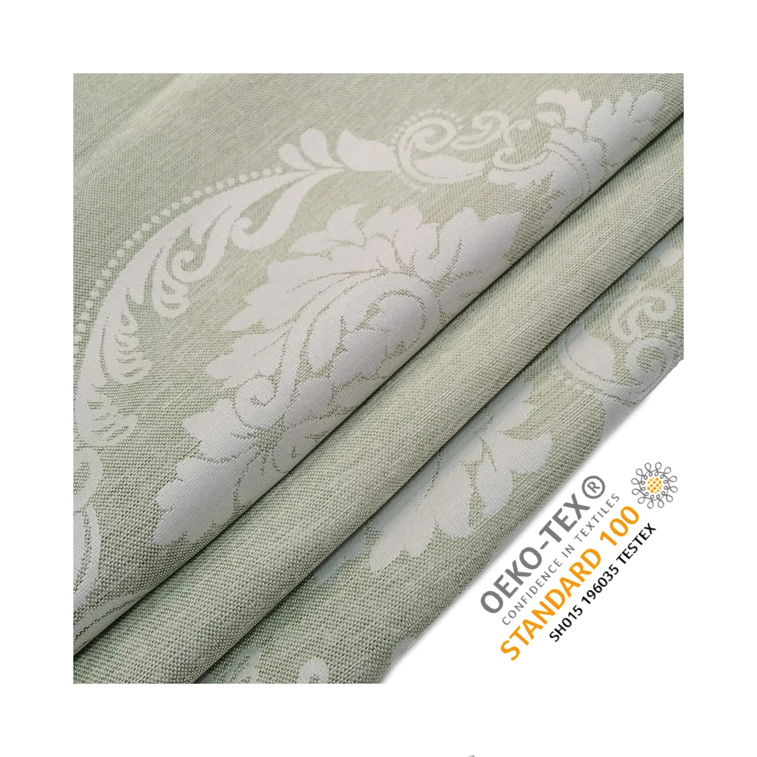 Nordic Elegant Style Jacquard Polyester Curtain Fabric for Home Living Room