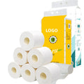 Custom Packaged Soft Toilet Paper Tissue Bathroom Tissue Toilet Use White Customized Wood Logo