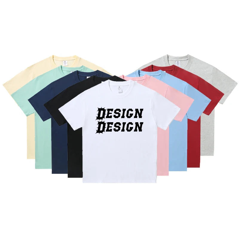 Manufacturers Supply Men's T-Shirts 200g 100% Cotton  Custom Silk Screen Printing Heavyweight Drop Shoulder Streetwear T-Shirts