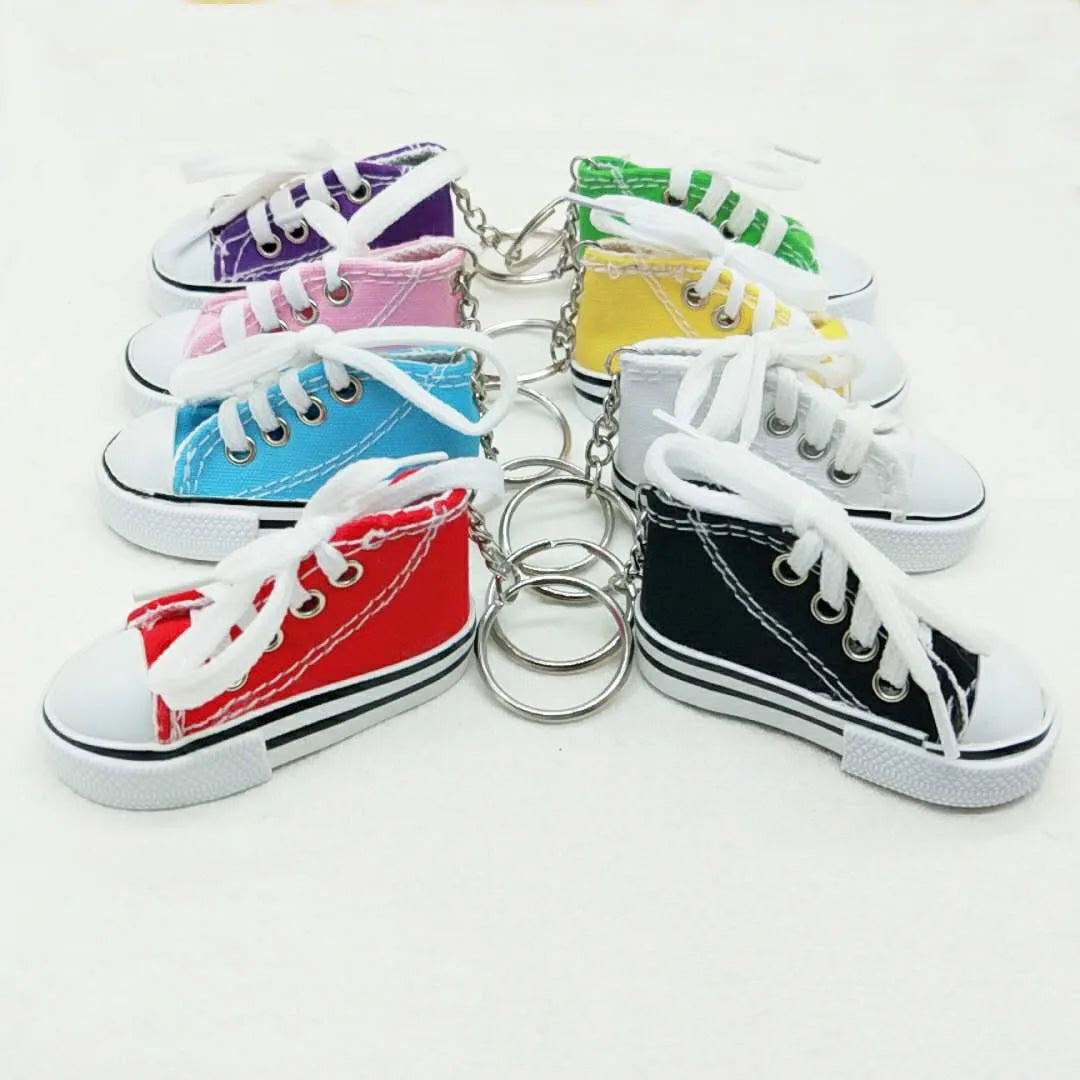 Wholesale Creative 3D Mini Plimsolls Shoes Keyring Canvas Sneakers Pendant for Handbag Decoration and Gifts