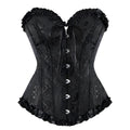 Women's Lace up Overbust Corset Top  Brocade Bustier Lingerie Bodyshaper Push up Corset Victoriano