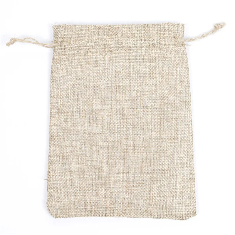 Natural Coarse Linen  Jute Hessian Small Wedding Gift Jute Drawstring  Perfume Jewelry Gift Package Calico Bags Personalised