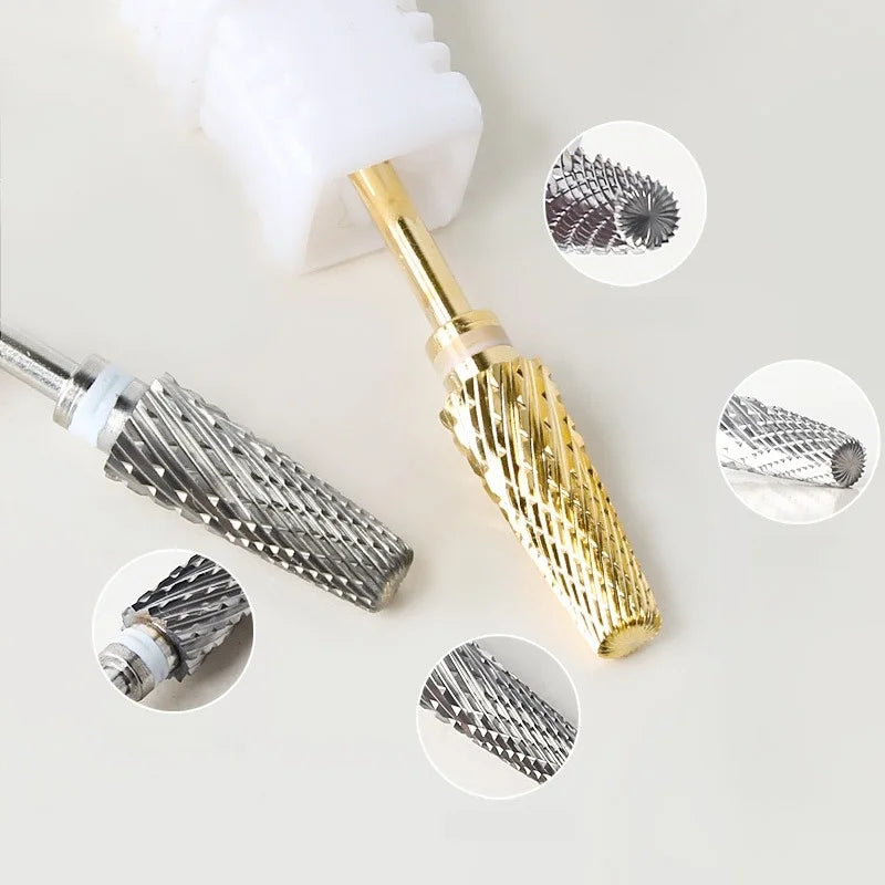 5 in 1 Carbide Nail Drill Bit Professional 3/32 Inch Shank Carbide Nail Drill Bit for Fast Remove Acrylic