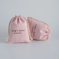 9x12cm Light Orange Reusable Cotton Canvas Drawstring Bag Wedding Gift Packaging Pouch for Jewelry Customizable Logo