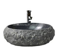 Wholesale 48cm Indoor Outdoor Natural River Lava Stone Vessel Sink Modern Traditional Oval for Bathroom Hotel Villa Hand Wash
