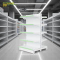 OEM Customized Logo Modern Double-sided Metallic Supermarket Rack Heavy Duty Epoxy Powder Coated Quick Installation Store