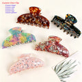 Hot Sales Korean Acetate Hair Claw 9.5cm Large Size Shark Clips Women Fashion Retro Rhinestone Hair Clips