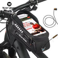 WEST BIKING Bicycle Bag Cycling Top Front Tube Frame Bag Waterproof Phone Sport Storage Touch Screen MTB Road Bike Bag