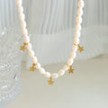Ins Style High-end Banquet Fashion Party Baroque Natural Freshwater Pearl Five-pointed Star Pendant Necklace