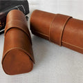 High-End Women's Retro Leather Handmade PU Pressure-Resistant Packaging Sunglasses Case