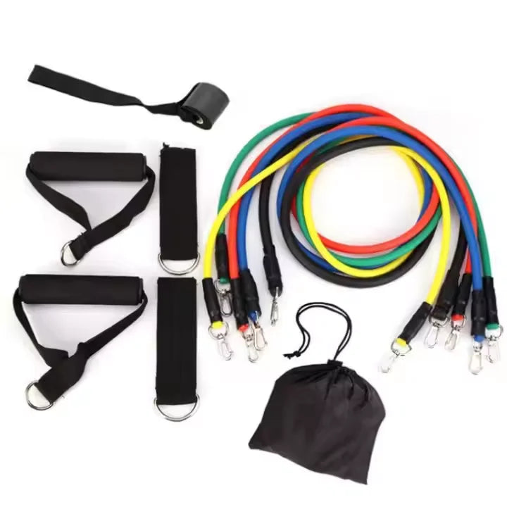 Wholesale Latex TPE Resistance Bands Set 11 Piece Resistance Band Home Gym Workout Resistance Band Set