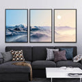 Nordic Mountain Horizon Wall Art Pictures Abstract Modern Canvas Painting Poster Golden Sun Picture Kids Living Room Decor