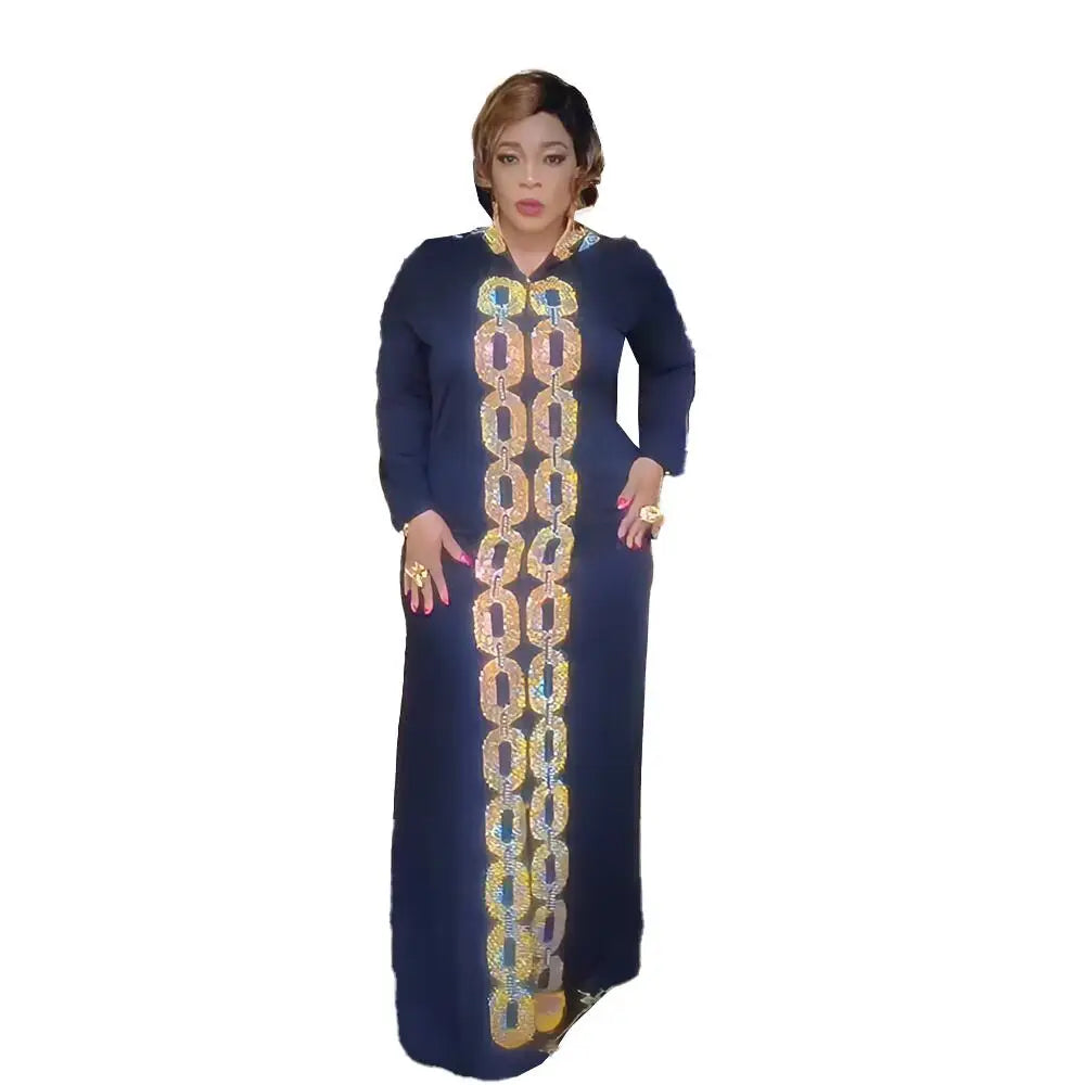2024 Robe Africaine Avec Foulard Rhinestone Abaya Fashion Abaya Black Luxury Abaya Dubai