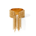 N&S Modern Eight-Layer Tassel Open Ring 18K Gold & Silver Stainless Steel for Engagement Anniversary Gifts