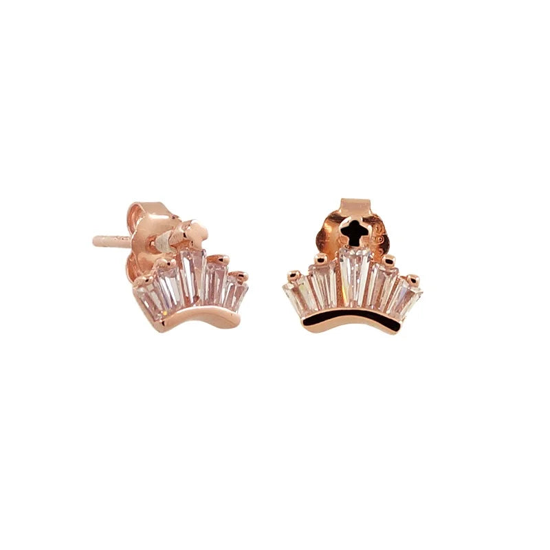 Wholesale Fancy Shape Stone Stud Earring Crown Earrings 925 Silver Jewelry Trendy Earrings