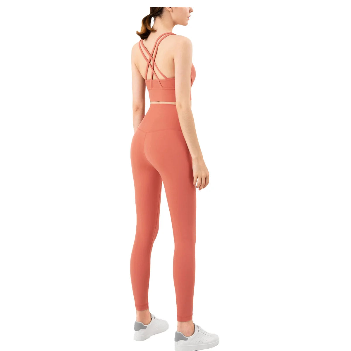 Hot Selling 2 Piece Backless Sports Bra and Leggings Workout Fitness Yoga Set Women Gym Training Wear Clothing