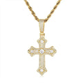 Lateefah Hip Hop 2024 for Man Gift Diamond Micro-inset Zircon Jewelry Copper Cross Pendant Necklace