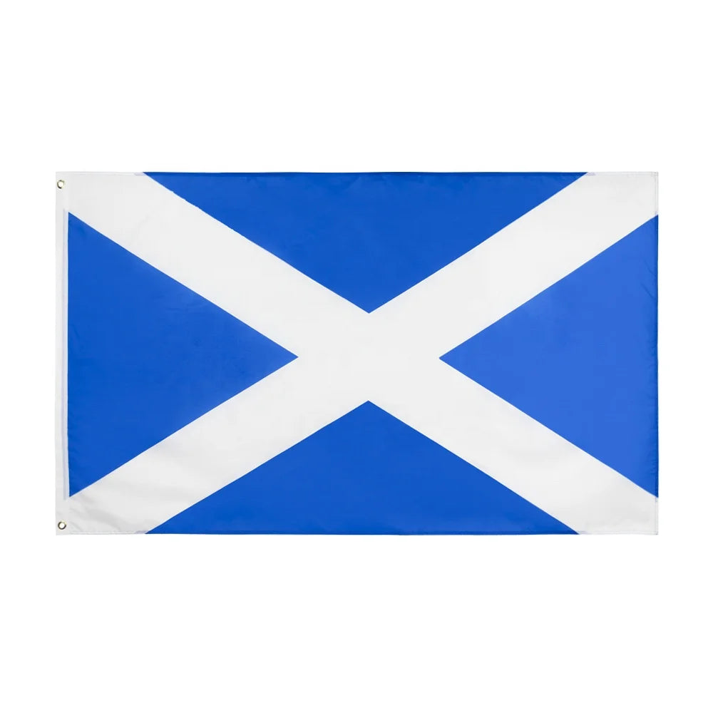 Wholesale 100%Polyester 3X5ft Stock Printing White X Blue Scottland Flag