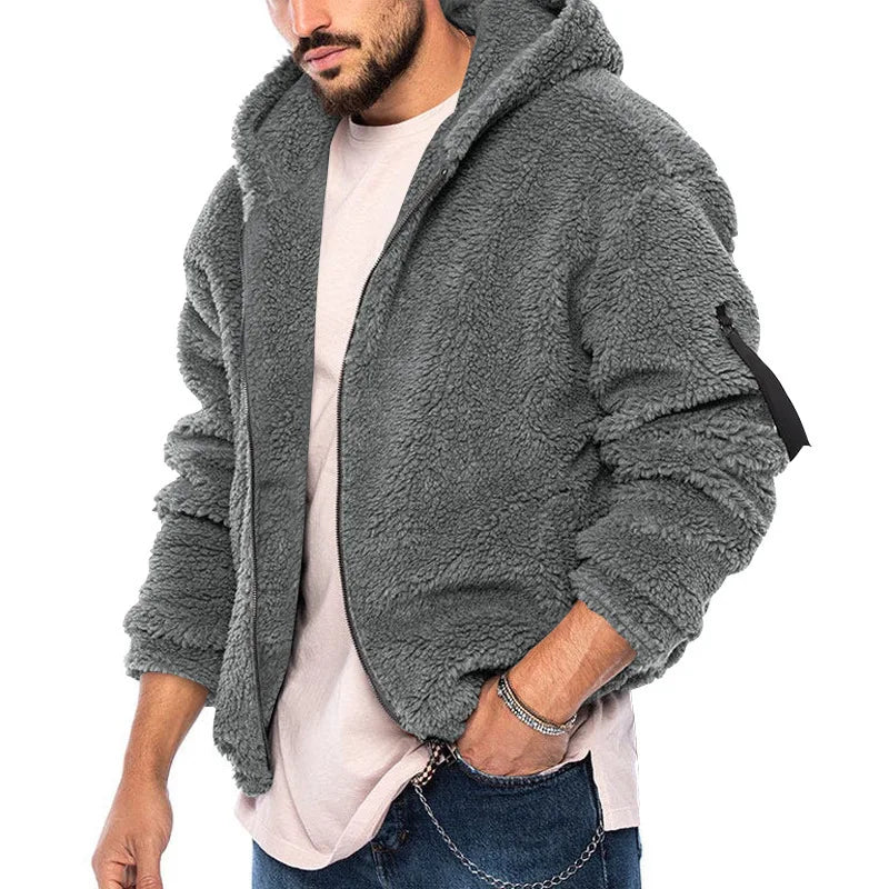 Streetwear Jacket Long Sleeve Zippers Sport Fitness Winter Warm Jackets Outerwear Sweatshirt Winter Overcoats Men Clothing