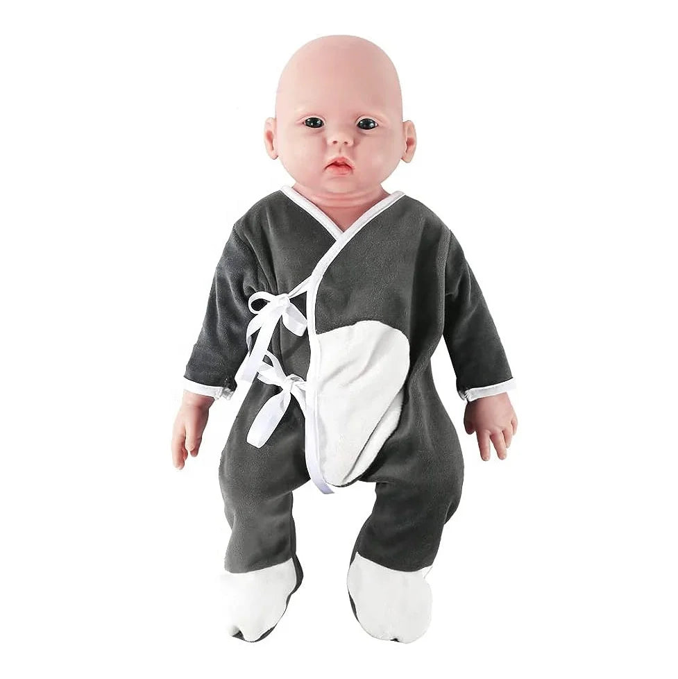 17.5 Inch Full Body Silicone Baby Doll Bald Real Lifelike Reborn Dolls for DIY Lovers Collectors