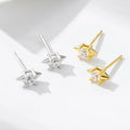 Trendy Personality 925 Sterling Silver Single Fine CZ Geometric Conical Spike Stud Earrings for Women Daily Versatile Jewelry
