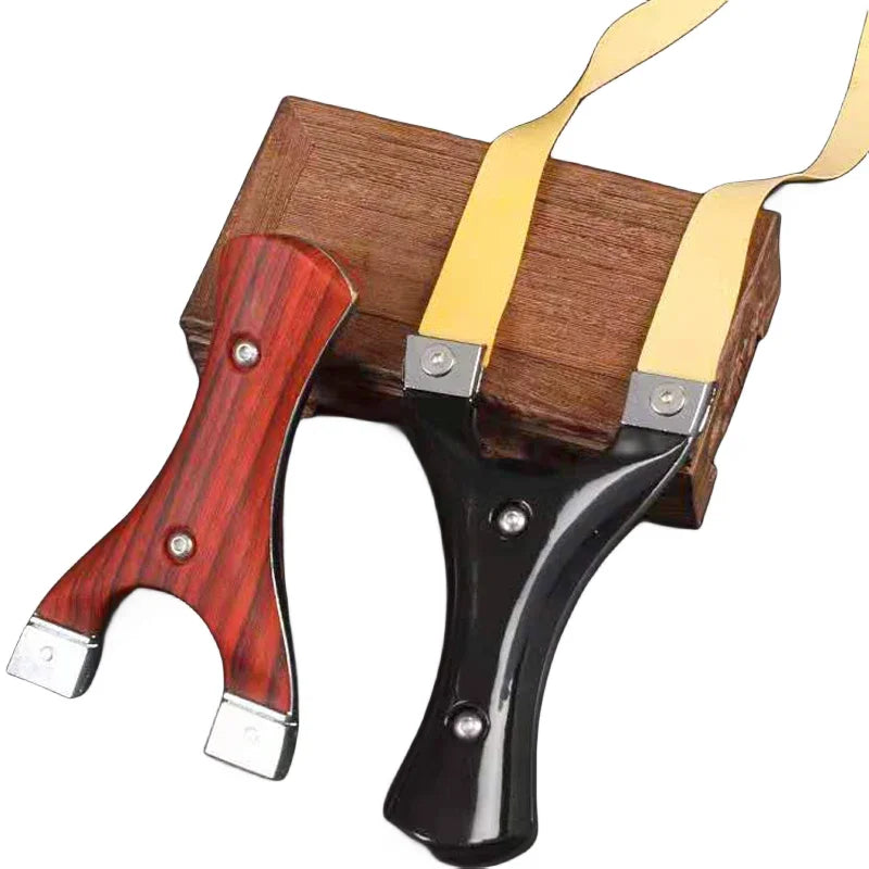 Alloy Slingshot Catapult Used for Outdoor Hunting Flat Leather Rubber Belt Hunting Slingshot