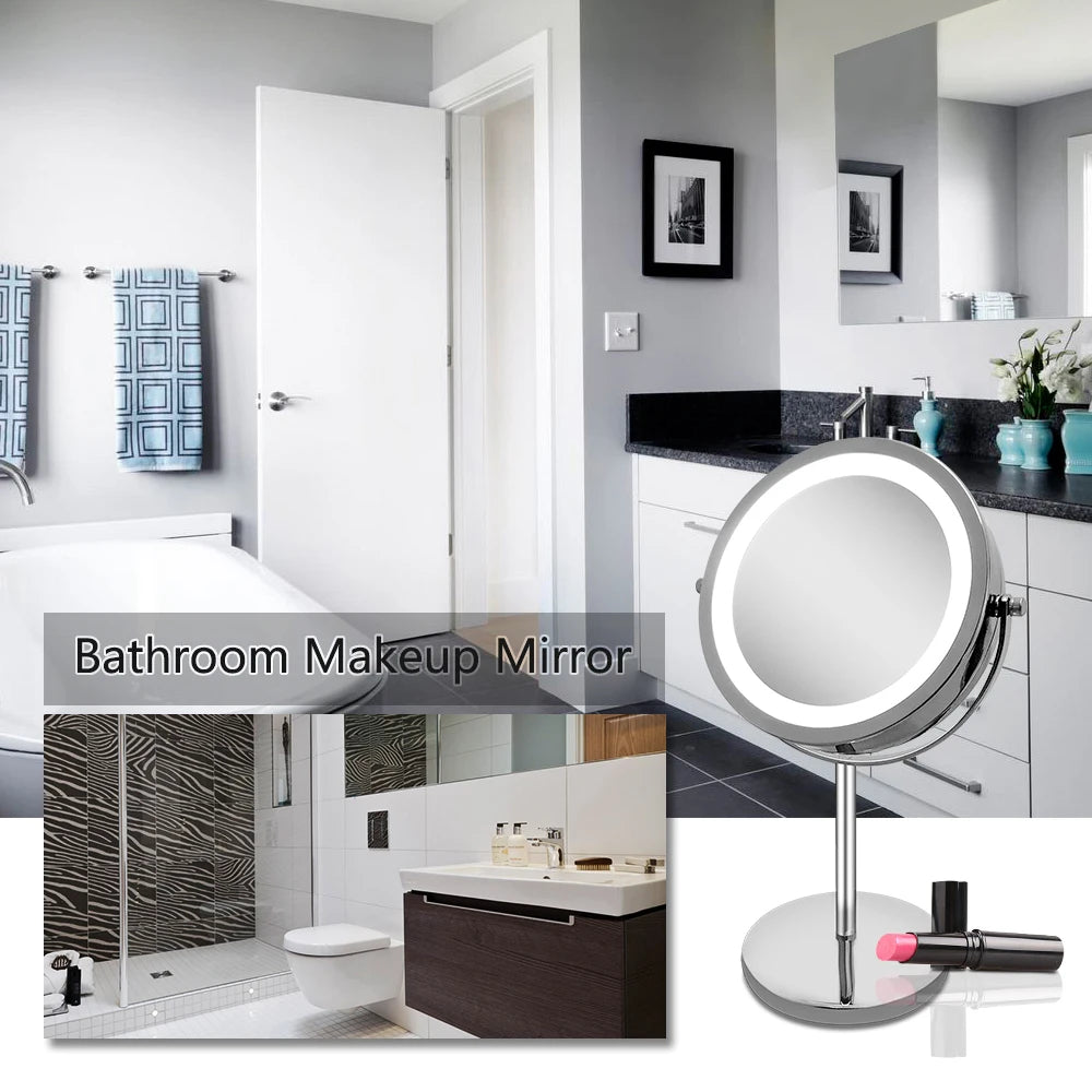 Beauty Touch Screen Table Vanity Personal Battery Powered USB Make up Organizer Lip Gloss Makeup Mirror with Led Lights