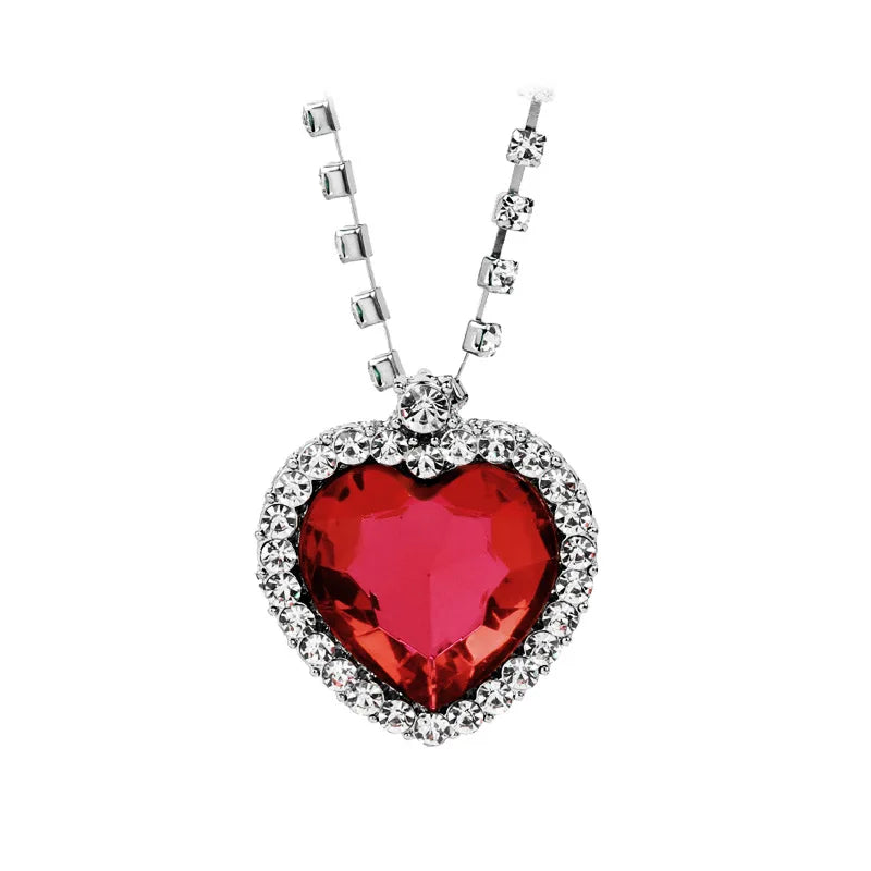 Movie Wild Jewelry ROSE Same Necklace Titan Ocean Heart Blue Big Gemstone Necklace