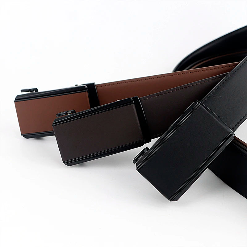 Metal Belt Buckle Fashionable Casual Business Style Men's Genuine Leather Belt