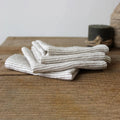 Hotel Luxury Wedding Nature Bulk Stripe Quality Stone Color Table Hem Edge Pure Linen Napkin Handkerchiefs