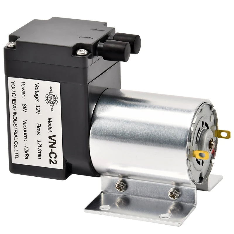 VN-C2 12V 8W 12L/min -72kpa Industrial Pure Copper Wire Motor Mini  Air Pump  Micro Vacuum Pump